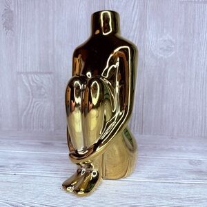 Bellissima ceramic metallic gold Shiney flower plant vase unique women’s figure